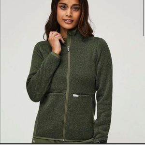 FIGS Dark Olive On-Shift™ Sweater Knit Jacket